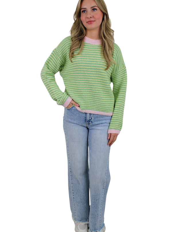 ROSY STRIPED KNIT | GREEN