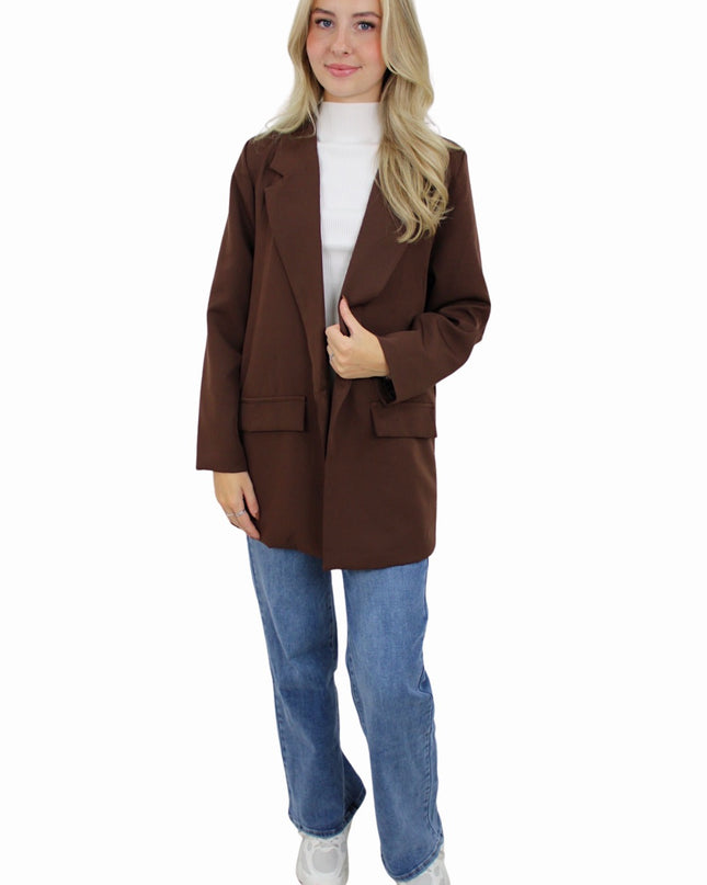 MOLLY BASIC BLAZER | BROWN