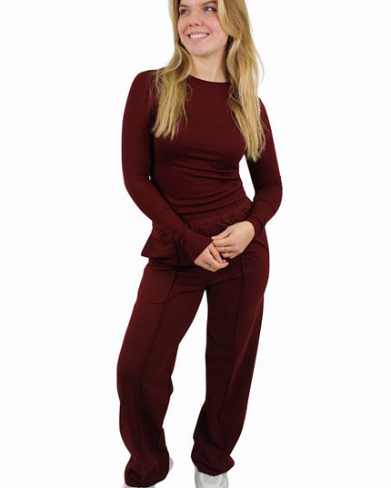 BY SWAN BASIC LONG SLEEVE TOP | BORDEAUX