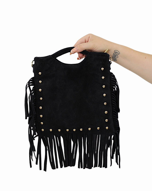 YUNA LEATHER SUEDE BAG | ZWART