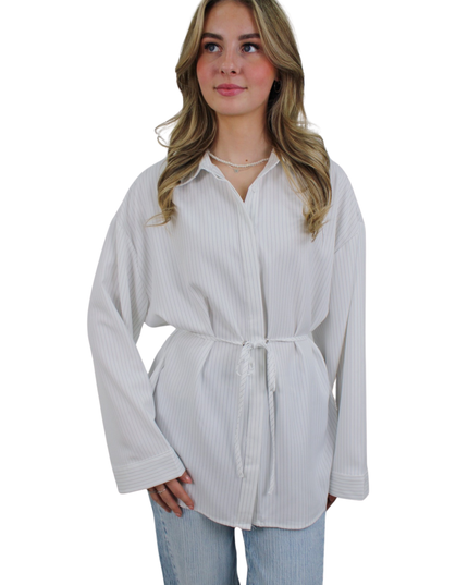 LILY BELT BLOUSE | WHITE