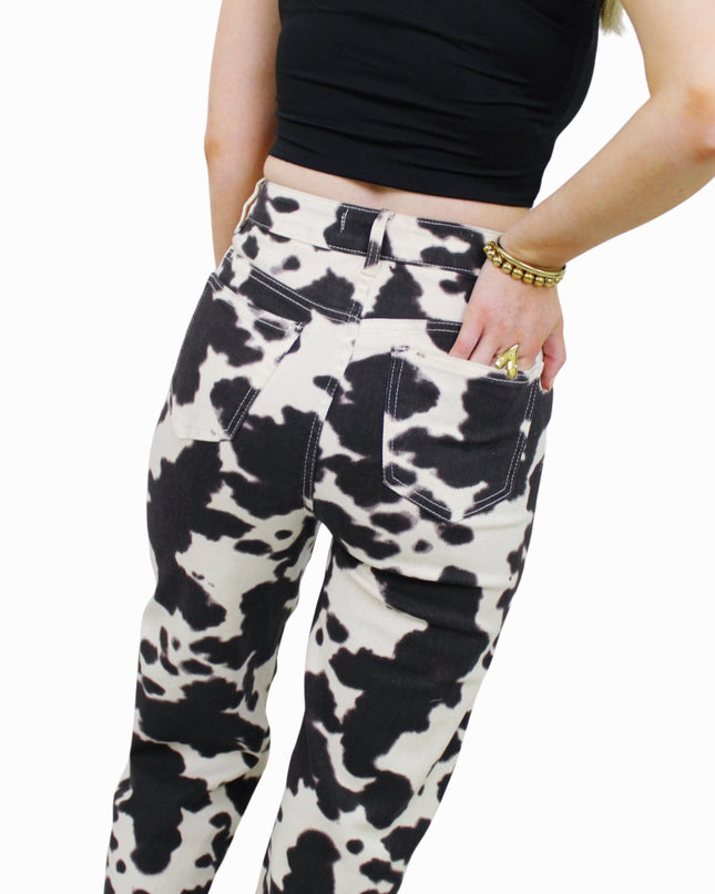 COW WIDE LEG JEANS - H960 | BROWN/WHITE