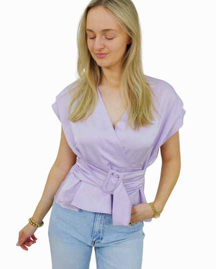 CAMILLE BELT BLOUSE | LAVENDER