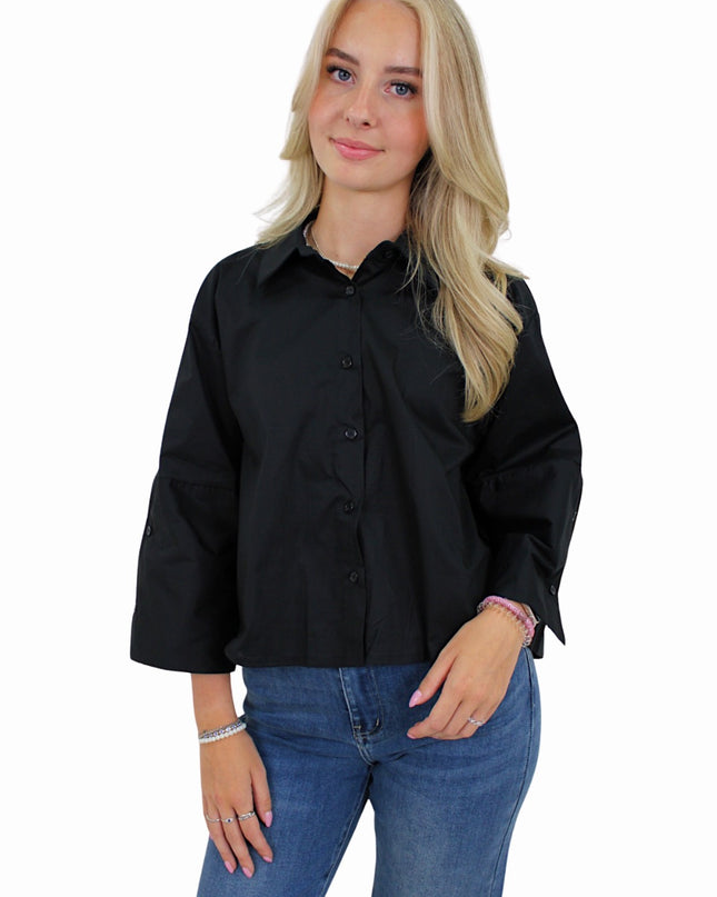 BASIC FLAIR BLOUSE | BLACK