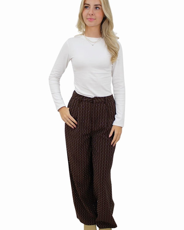IVIVI GLITTER PANTALON | BROWN