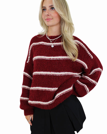STRIPED COMFY KNIT | BORDEAUX