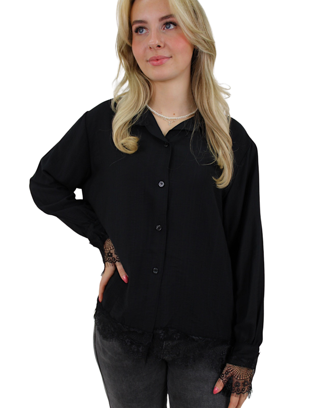 CUTE LACE BLOUSE | BLACK