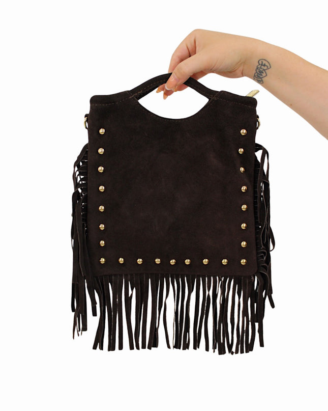 YUNA LEATHER SUEDE BAG | CHOCO