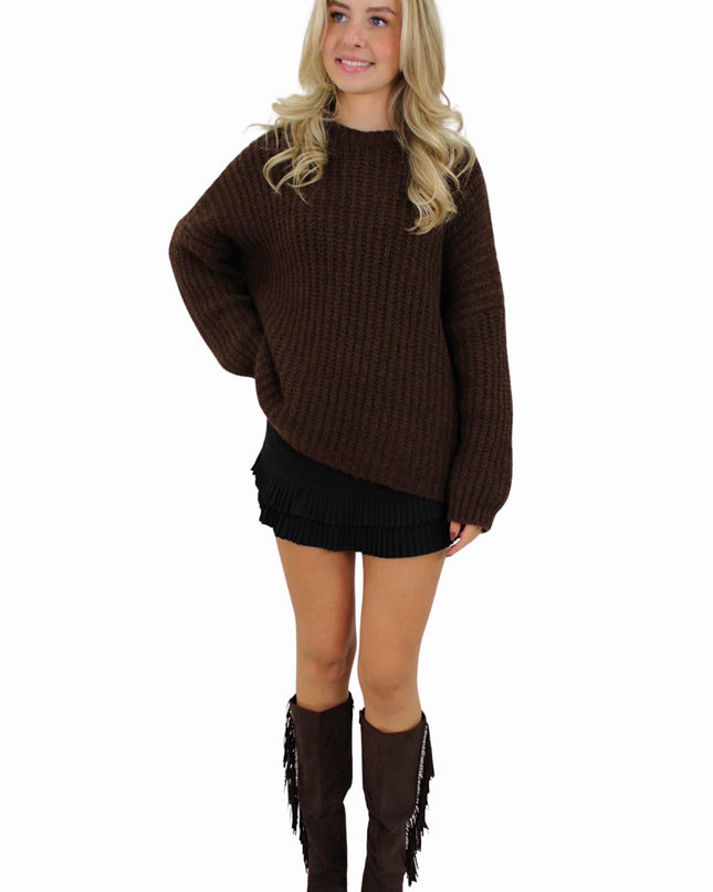 BASIC OVERSIZED KNIT | BROWN