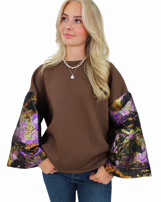 FLOWER FLAIR KNIT | BROWN/BLACK