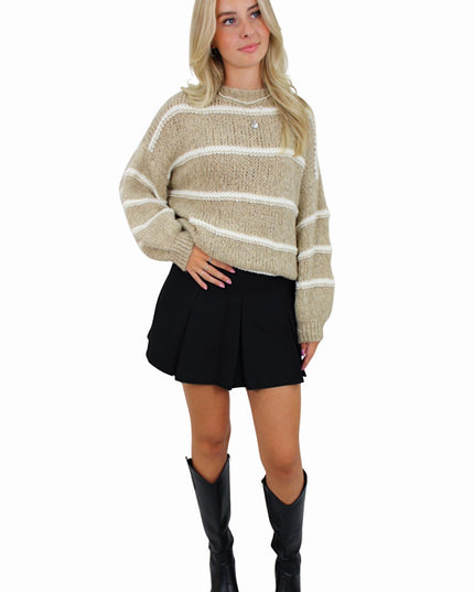 STRIPED COMFY KNIT | BEIGE