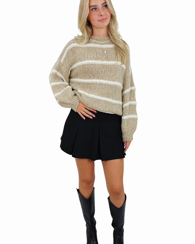STRIPED COMFY KNIT | BEIGE
