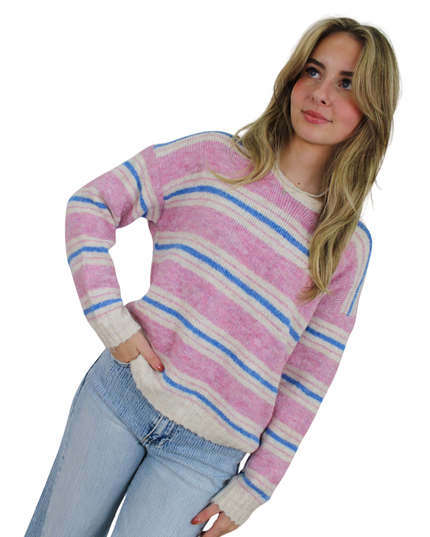 COSY STRIPED KNIT | BABYPINK/BLUE