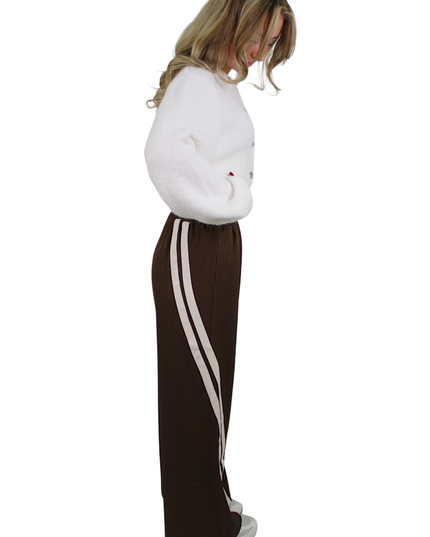 STRIPED JOGGER | BROWN