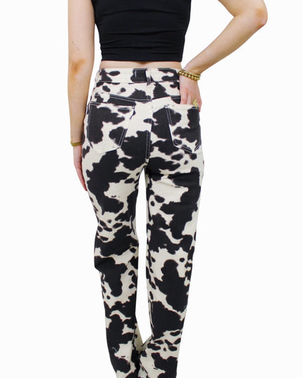 COW WIDE LEG JEANS - H960 | BROWN/WHITE