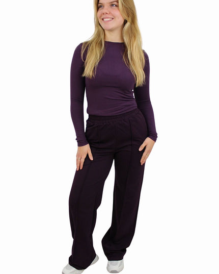 BY SWAN BASIC LONG SLEEVE TOP | AUBERGINE