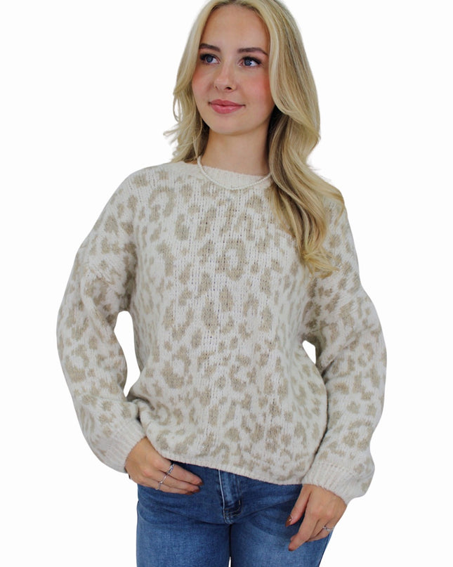 LEOPARD COMFY KNIT | BEIGE