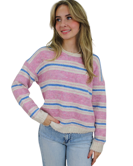 COSY STRIPED KNIT | BABYPINK/BLUE