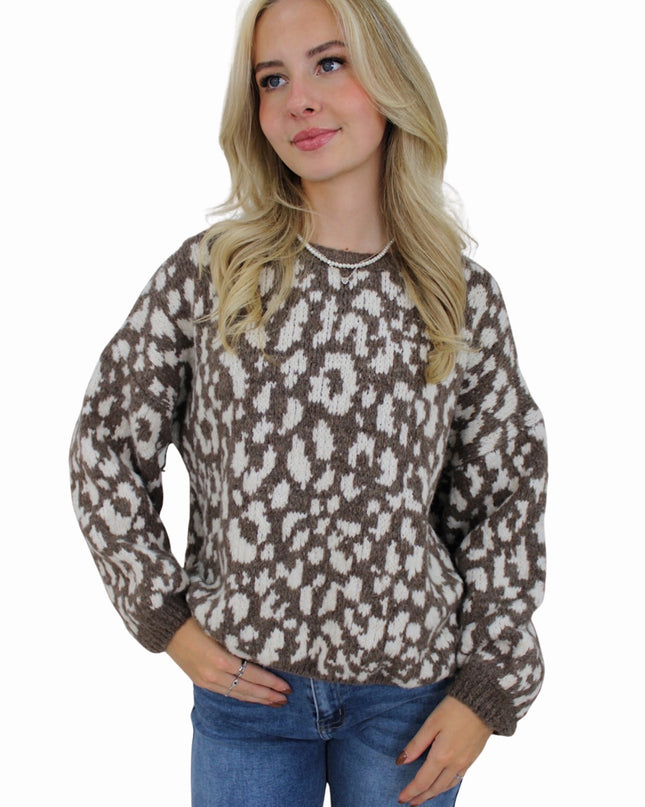 LEOPARD COMFY KNIT | TAUPE
