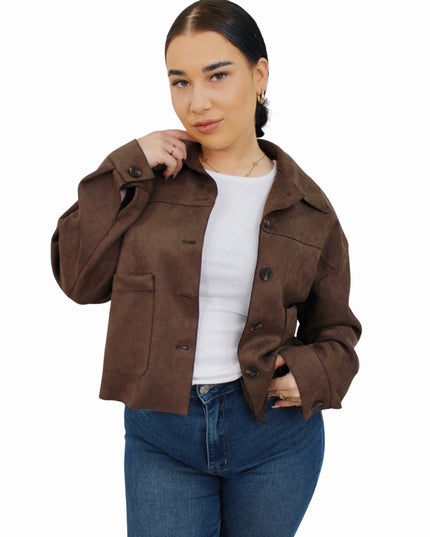SUEDE CITY JACKET | CHOCO