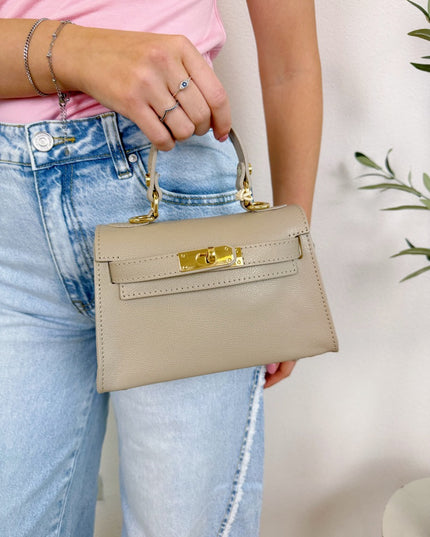 CLAIR LEATHER BAG | TAUPE