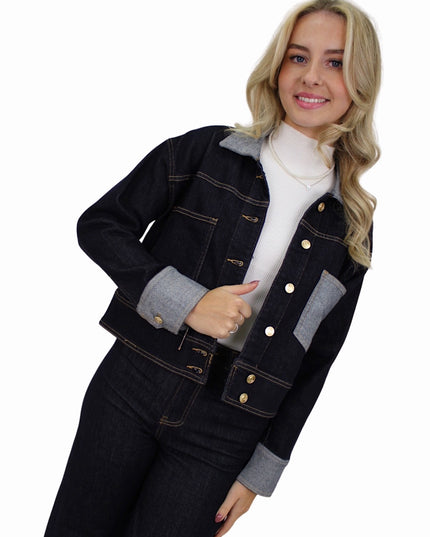 MARIVY DENIM JACKET MG-320-2| DARK BLUE
