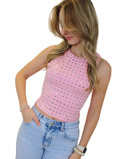 ICONIC STUDS TOP | PINK