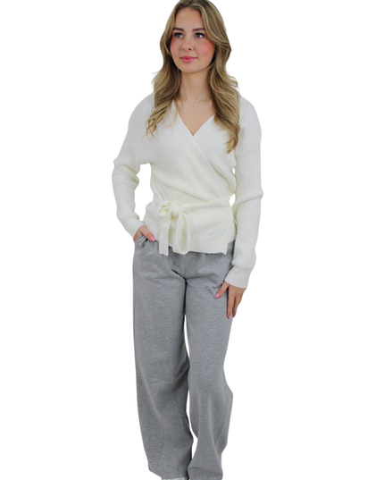 BASIC WRAP CARDIGAN | WHITE