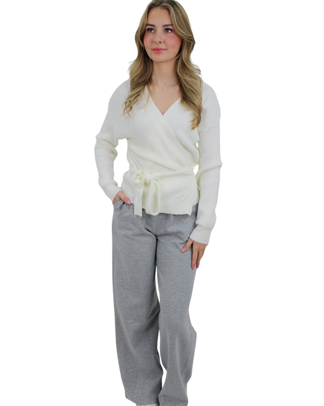 BASIC WRAP CARDIGAN | WHITE