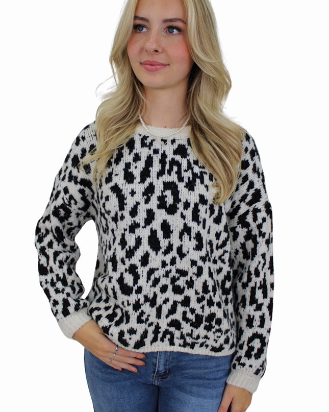 LEOPARD COMFY KNIT | BLACK