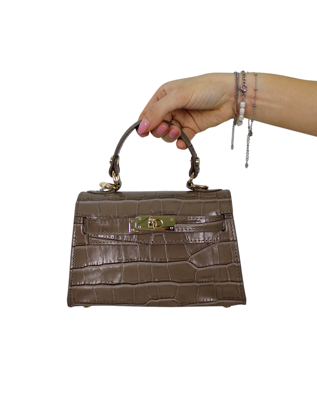 CLAIR LEATHER BAG | CROCO