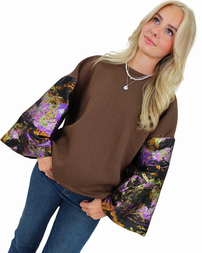 FLOWER FLAIR KNIT | BROWN/BLACK