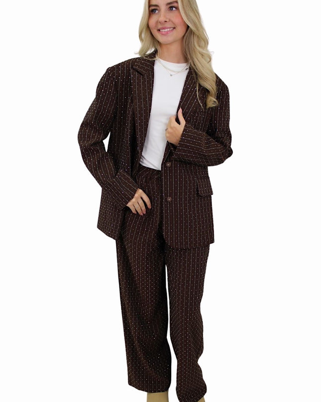 IVIVI GLITTER PANTALON | BROWN