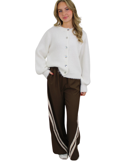 STRIPED JOGGER | BROWN