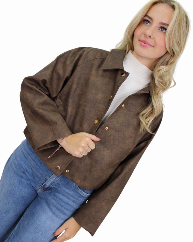 BAILEY BRAIDED JACKET | BROWN