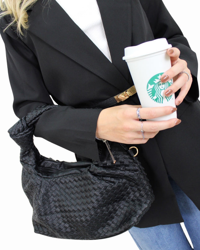 BECKY BRAIDED BAG | BLACK