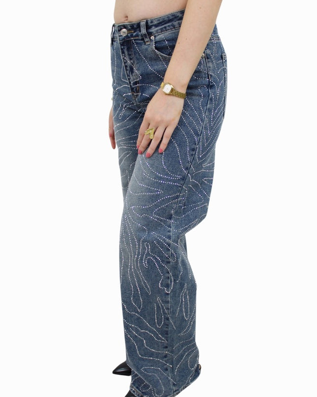 ICON GLITTER JEANS T706 | DARK BLUE