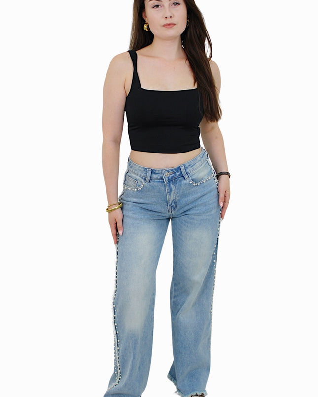 PEARL WIDE LEG JEANS - T53 | BLUE