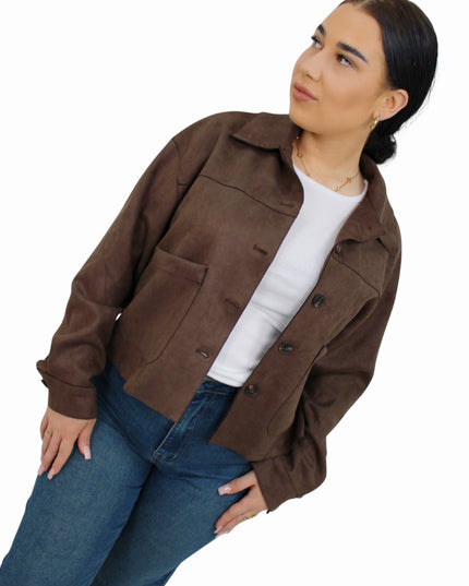 SUEDE CITY JACKET | CHOCO