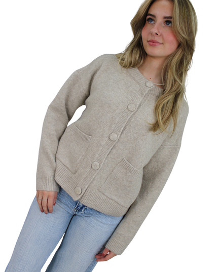 LUNA SOFT CARDIGAN | LIGHT TAUPE