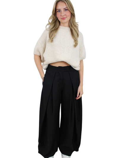 (PRE-ORDER MA 2 FEB) LIVIA WIDE LEG PANTALON | BLACK