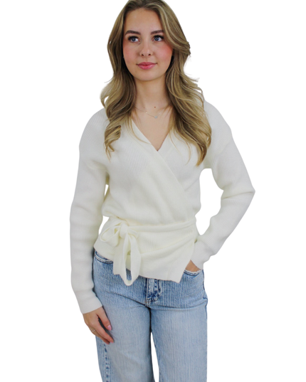 BASIC WRAP CARDIGAN | WHITE