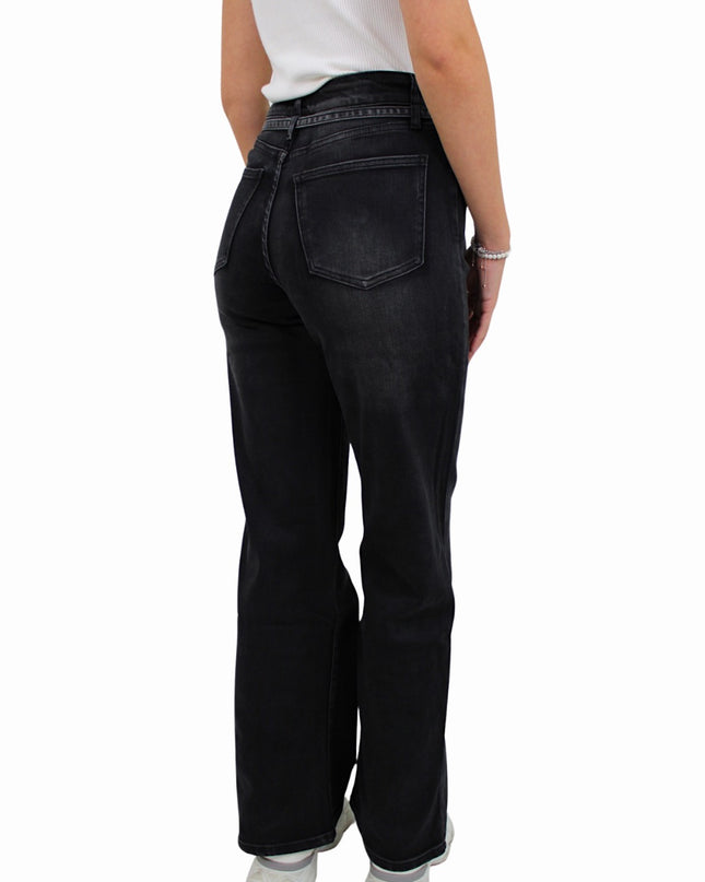 LAULIA BELT WIDE LEG JEANS | BLACK