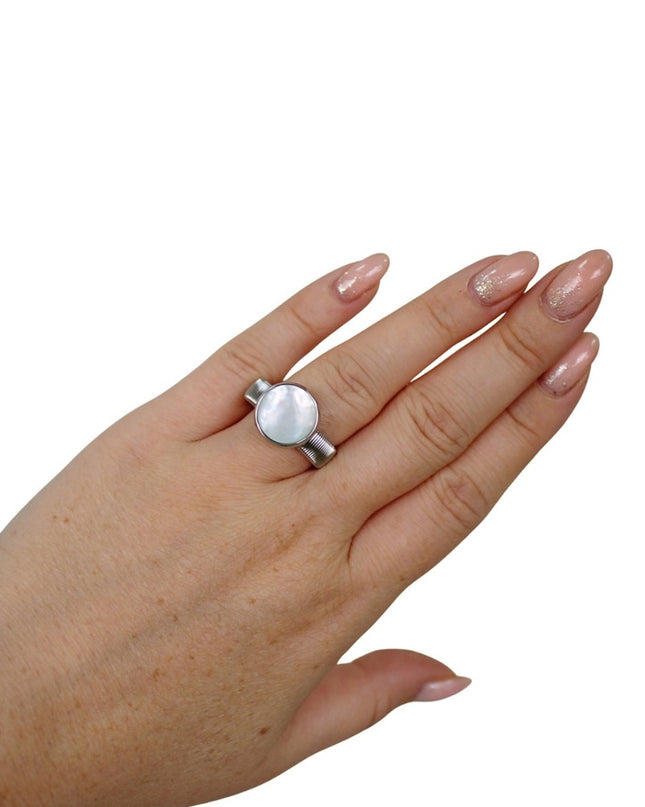 BIG STONE RING | ZILVER