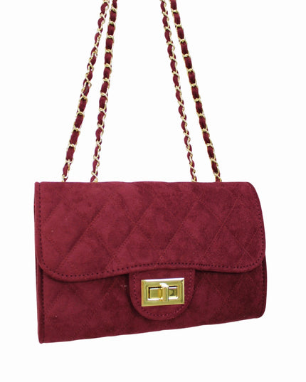 SUEDE LOOK A LIKE BAG | BORDEAUX