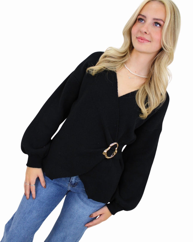 CLASSY FALL TOP | BLACK