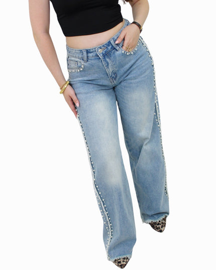 PEARL WIDE LEG JEANS - T53 | BLUE