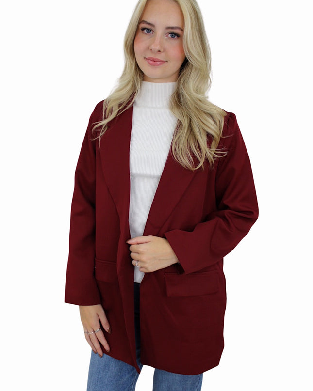 MOLLY BASIC BLAZER | BORDEAUX