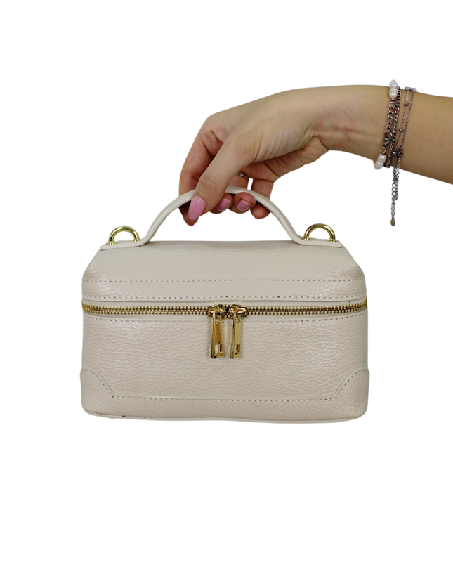 CLEO LEATHER BAG | NUDE