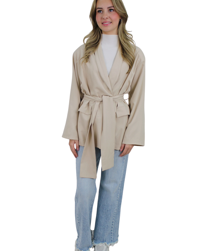 FELINE BASIC BELT BLAZER | BEIGE